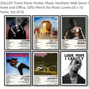 2/$10 NWT Travis Scott Music 6 Piece Poster Set